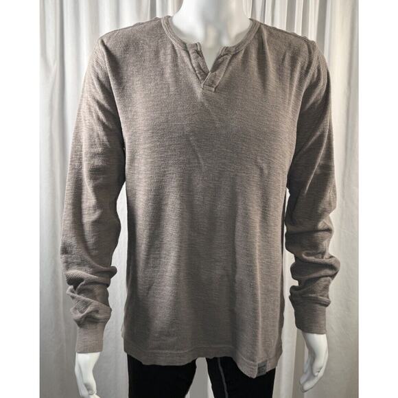 Calvin Klein Cotton Long Sleeve T-Shirt Taupe L sustainable casual 77-22 - Picture 1 of 14